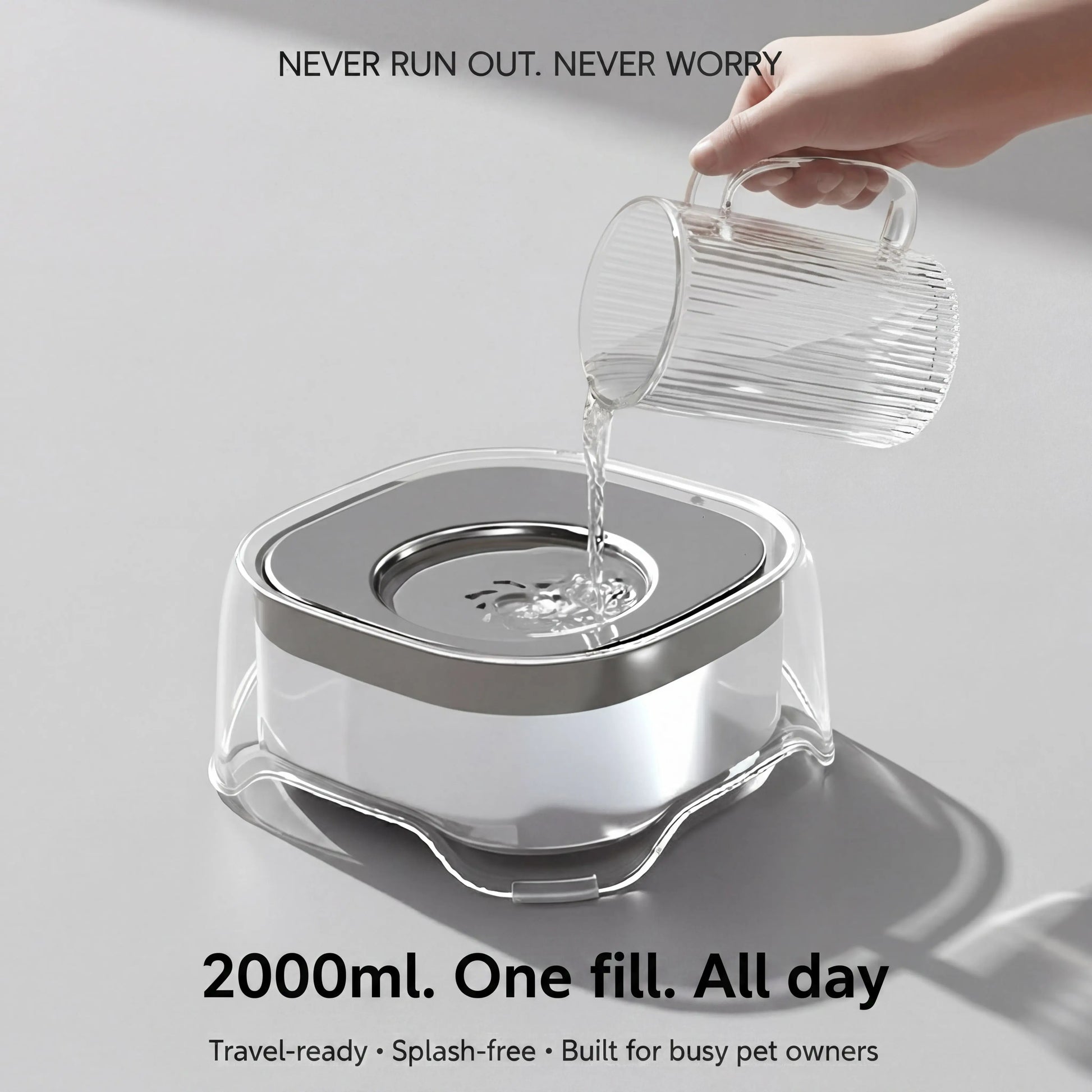 Still-Water Bowl — No-Splash Pet Water Bowl LifeFix